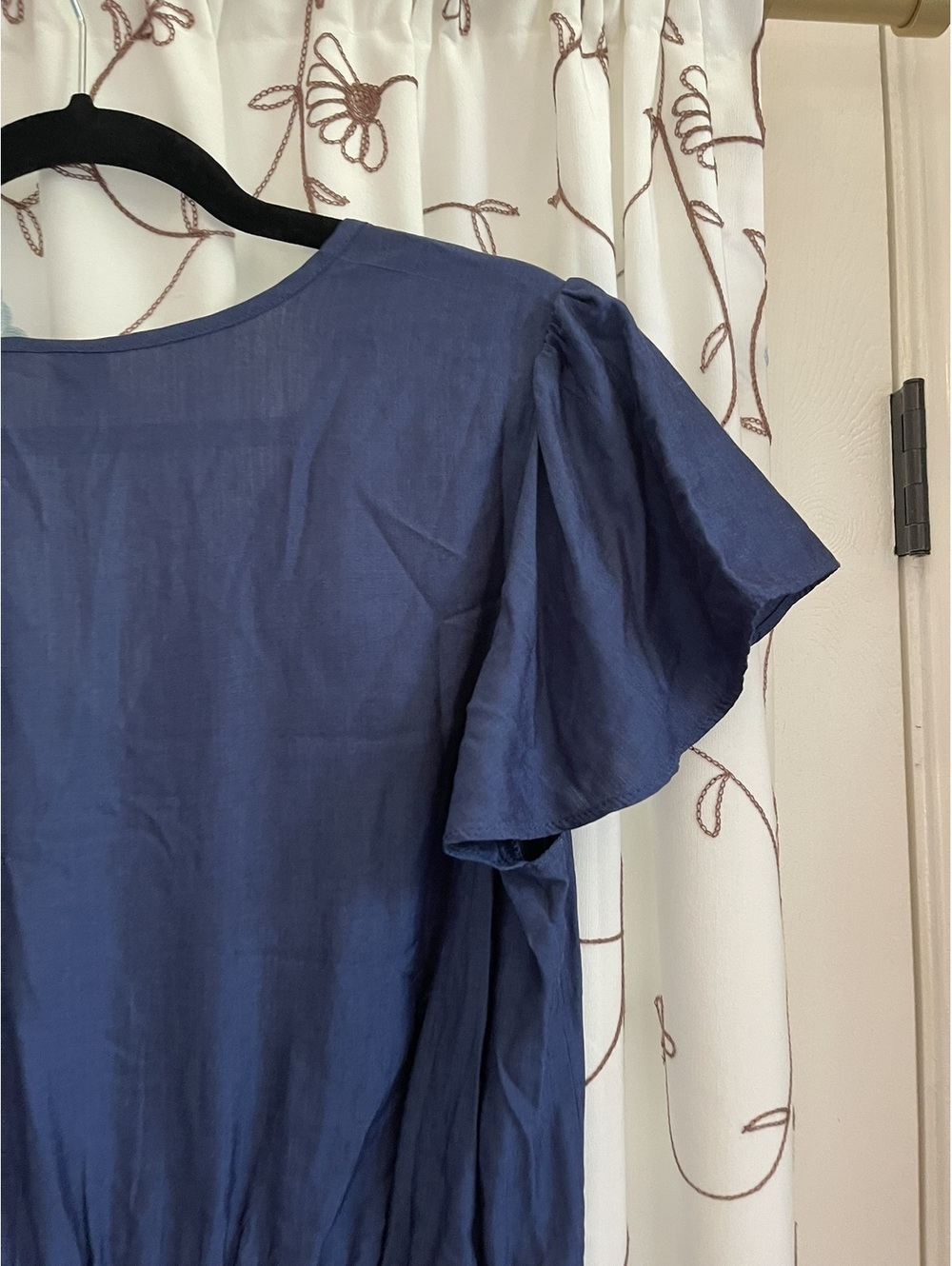 Old Navy | M | Blue V-Neck Elastic Waist Dress - Picture 8 of 8